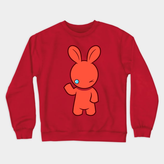 Wink Rabbit 6 Crewneck Sweatshirt by RD Doodles